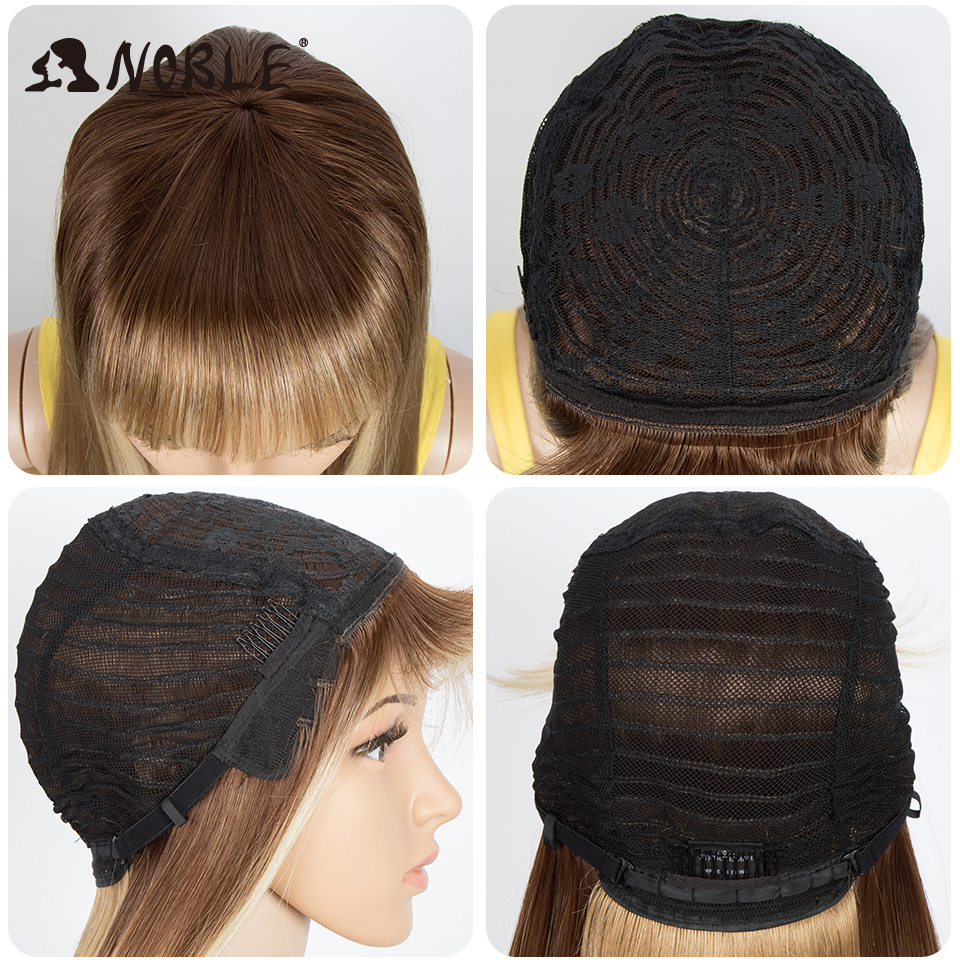 Nobre cosplay peruca sintética com franja longa peruca reta ombre loira peruca colorida para mulher peruca para preto peruca sintética