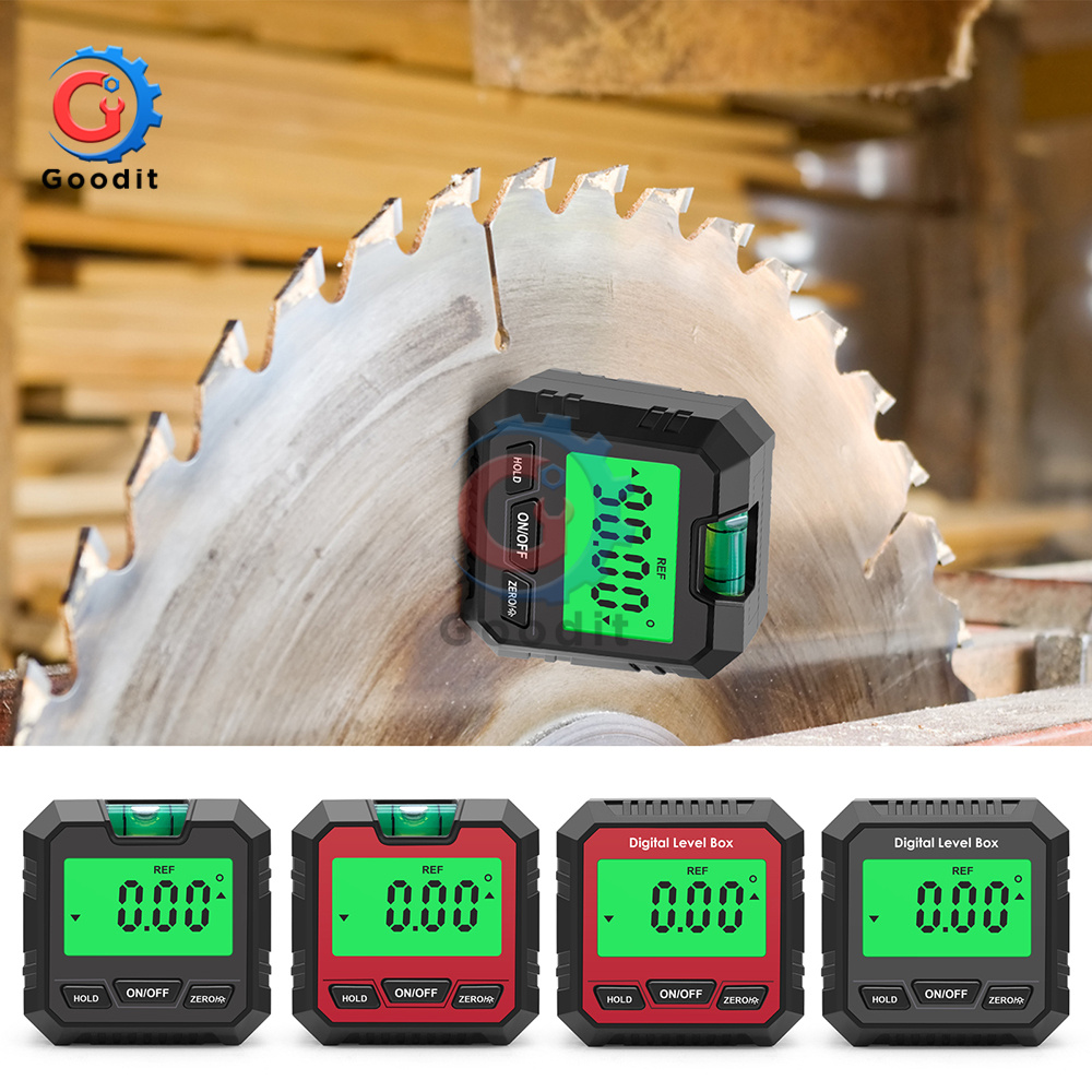 Góc Protractor Đa Năng Nam Châm 90 Độ Thước Kỹ Thuật Số Inclinometer Thước Đo Độ Goniometer Góc Vát Bút Thử Dụng Cụ Đo