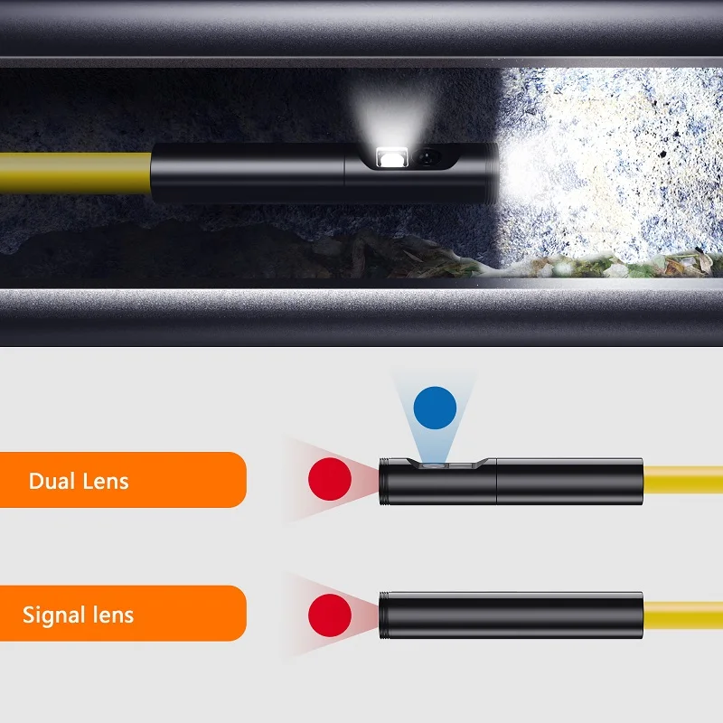 กล้องเลนส์คู่ WIFI Endoscope HD1080P 5.5 มม.8 มม.Mini Borescope LEDs IP68 กันน้ํา Sanke สําหรับโทรศัพท์ Android Iphone