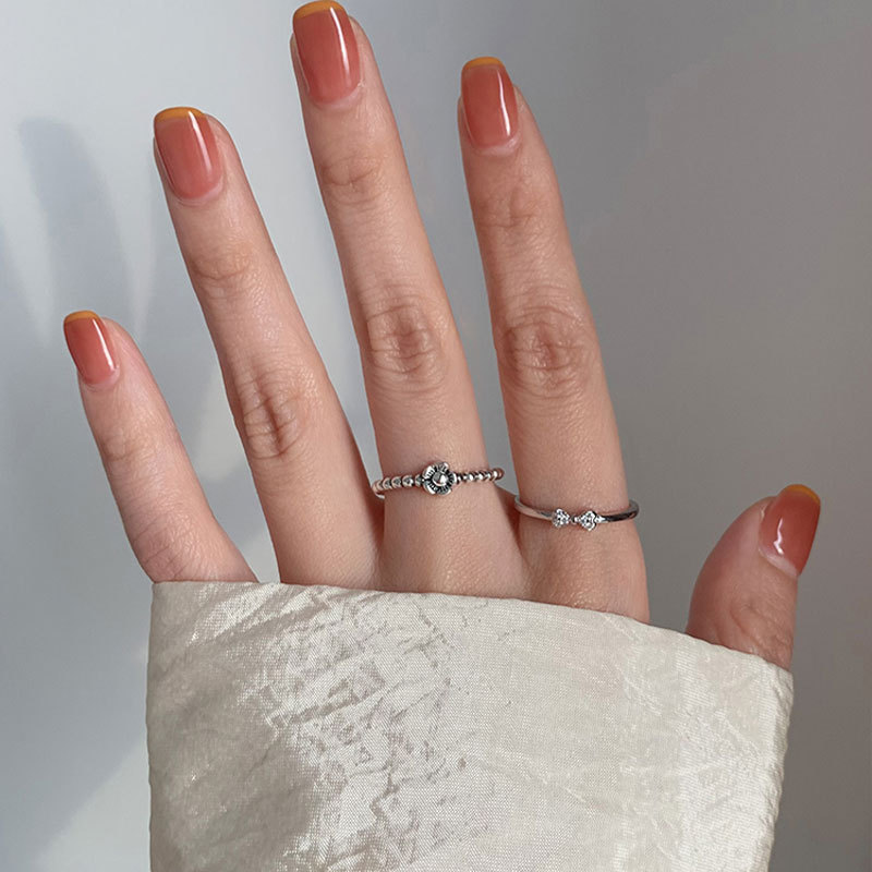 Anel banhado a prata esterlina 925 para mulheres, presente para meninas, flor, arco, combinação de amor, joias de nicho, dropship, atacado