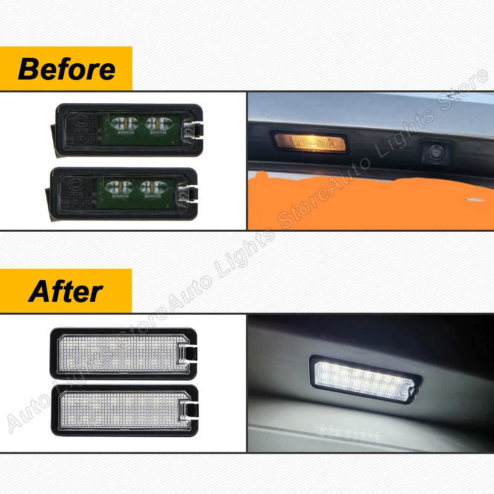 Para VW GTi Golf 4 5 6 7 MK4 MK5 MK6 MK7 Passat B7 CC EOS Scirocco Beetle 2 uds luces LED de matrícula con Canbus