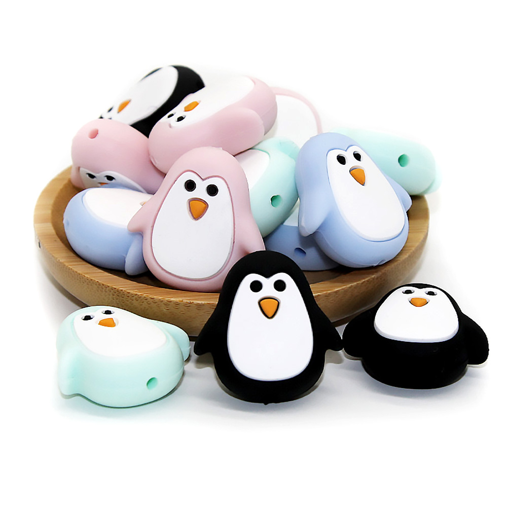 Cute-idea 5 Stück Silikon-Beißring-Perlen, Koala-Elefant, Tier, kaubare Perlen, DIY-Schnullerketten, Zubehör, BPA-frei, Babyartikel