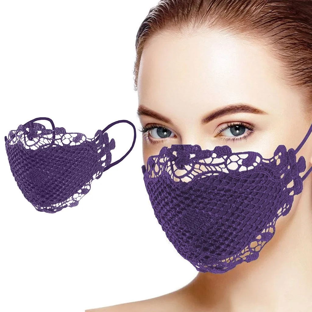 PM2.5กรองหน้ากากลูกไม้ที่ละเอียดอ่อน Applique และสามารถนำกลับมาใช้ใหม่ได้ปากหน้ากากใบหน้าป้องกันฝุ่น Facemask Mascarilla Mujer