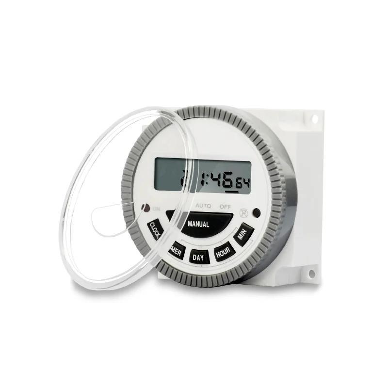 TM619 AC 220V 230V 240V LCD Digital Pewaktu Daya Relai Sakelar Waktu Yang Dapat Diprogram dengan Relai Terdaftar UL 16A, Kabel Mudah.