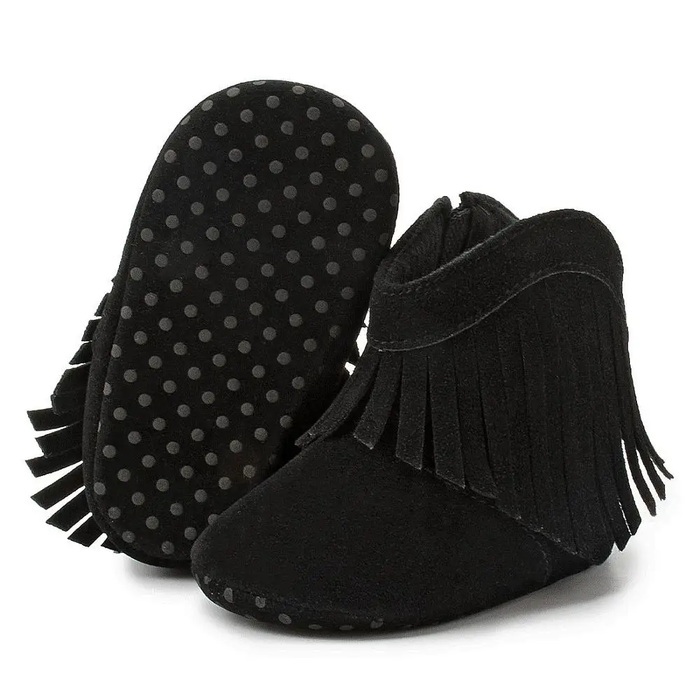KIDSUN Bé Boot Bé Gái Bé Trai Prewalker Chắc Chắn Trẻ Sơ Sinh Cho Bé Đầu Tiên Xe Tập Đi Đế Mềm Chống Trơn Trượt Giày Sơ Sinh Mộc