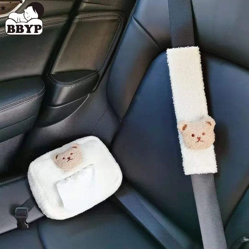 2Pcs Cartoon Bär Auto zubehör sicherheit gürtel Sicherheit Gürtel Schulter Abdeckung Atmungsaktive Schutz Sitz Gürtel Polsterung Pad Auto Innen
