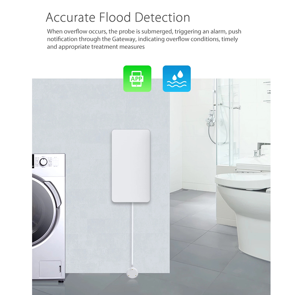 Tuya Wifi/Zigbee sygnalizator przecieku wody niezależny WIFI czujnik wycieku wody detektor powodzi Alarm przelewowy System alarmowy Tuya