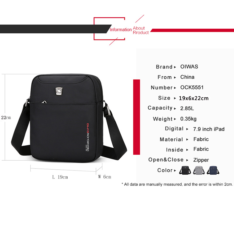 Сумка через плечо мужская, водонепроницаемая, деловая, компактная