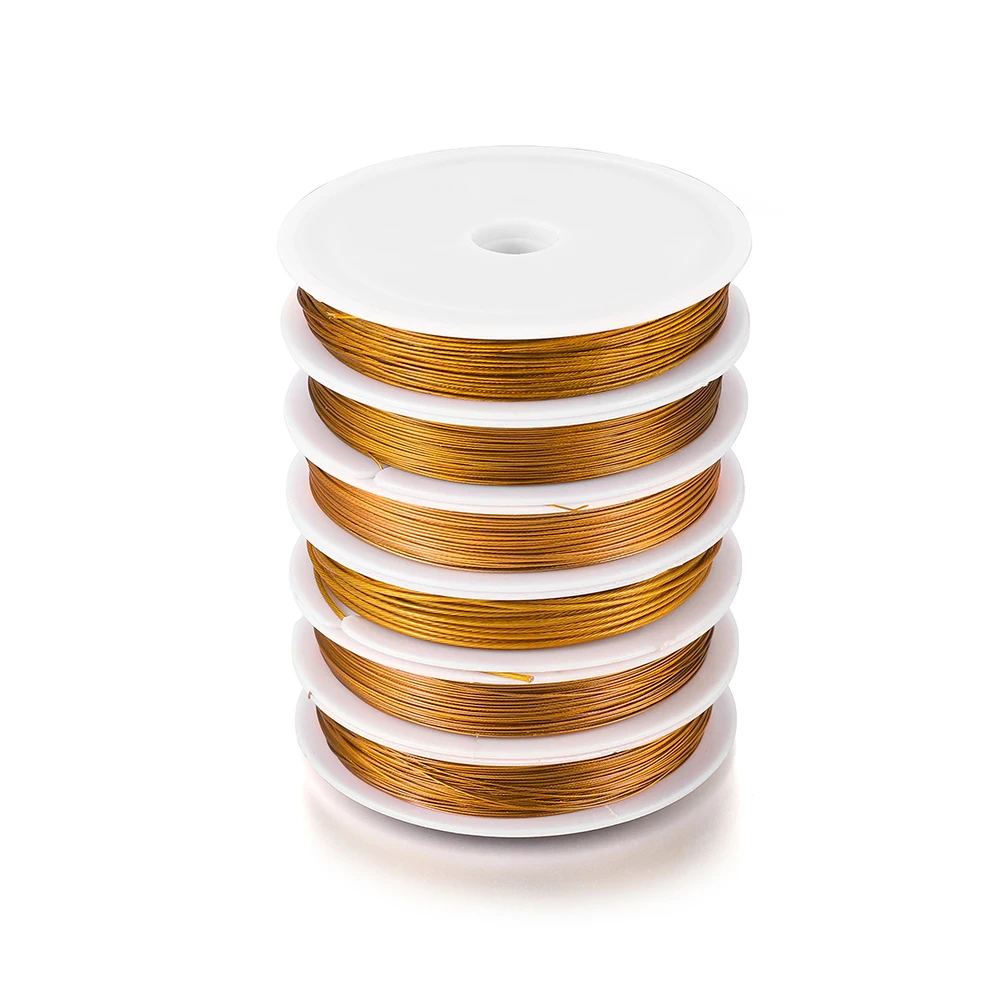 1 rollo/lote de alambre de acero inoxidable de línea fuerte resistente de 0,3-1,0mm, alambre para abalorios de cola de tigre para encontrar joyas