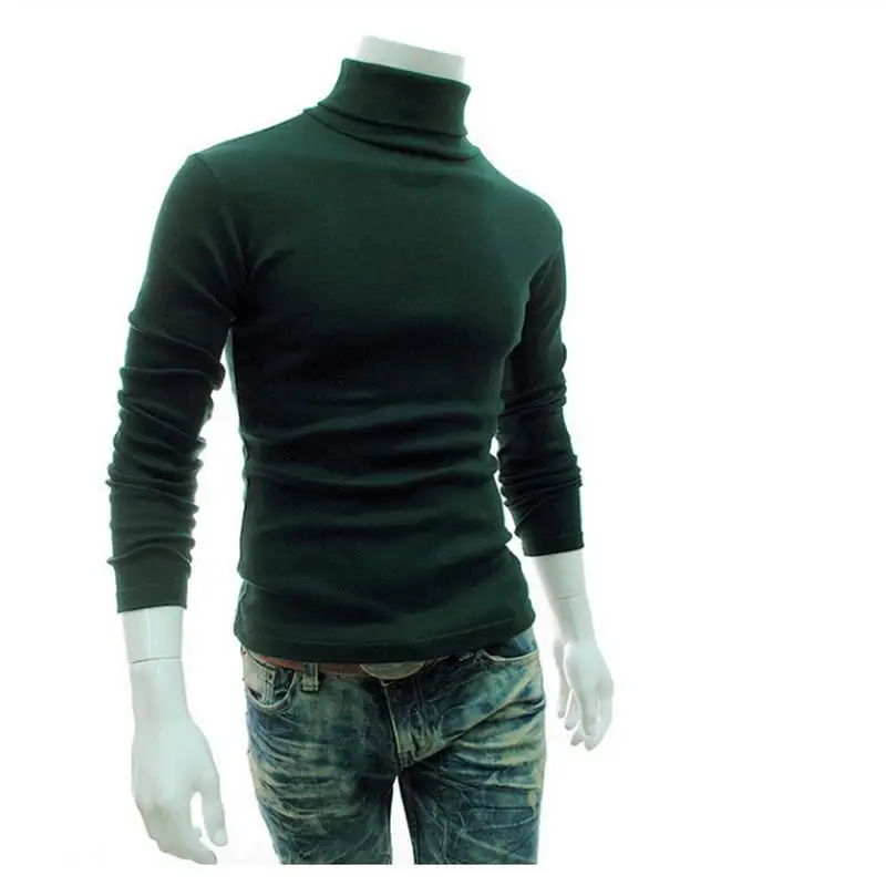 2020 Mode Mannen Trui Effen Kleur Lange Mouwen Coltrui In Mannen Truien Gebreide Trui Mannen Jersey Hombre Cuello