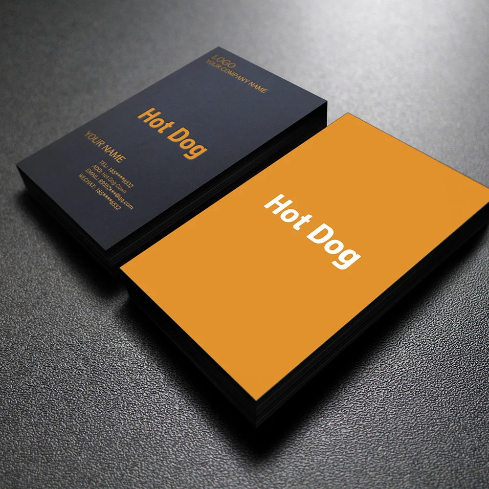 Free design 100PCS  Customized LOGO text full color double sided printing thank you card business card customized