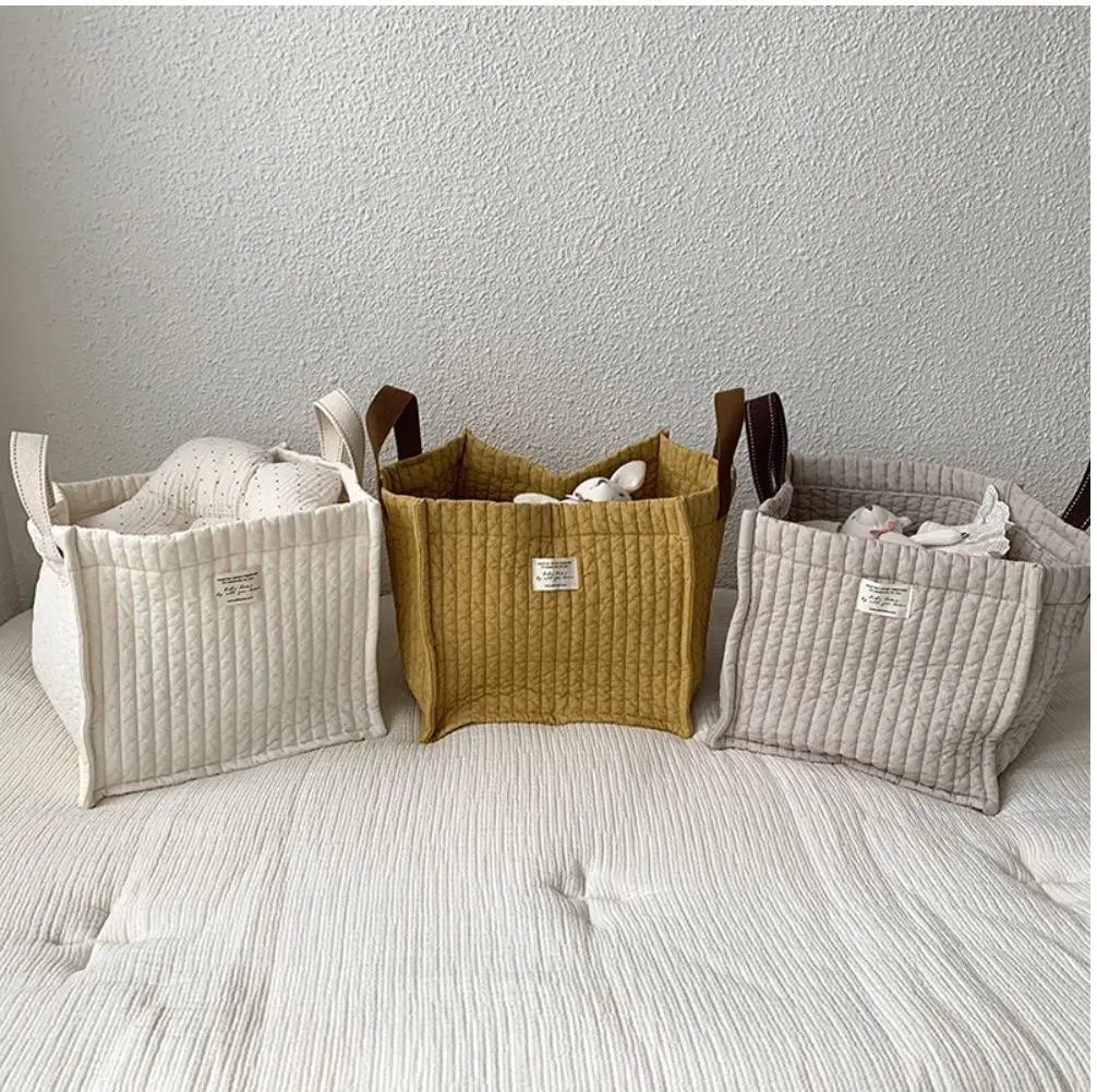 Sacs de rangement multifonctions de grande capacité, solides, pour jouets de bébé en bas âge, sacs à couches en coton pour maman et nouveau-né
