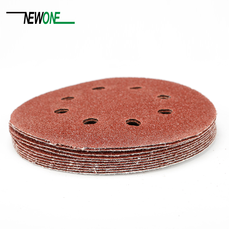 NEWONE 10pcs/set 125mm 5"/5inch Sanding Discs 8 Holes Sandpaper Pads Set Hook & loop Abrasive sander paper for polishing tools