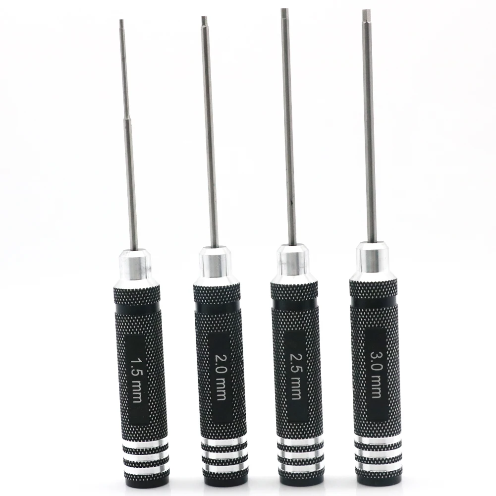 RC Tools 4-teiliges Sechskantschraubendreher-Set, Titanbeschichtung, gehärtet, 1,5 2,0 2,5 3,0 mm Schraubendreher für Hubschrauberspielzeug
