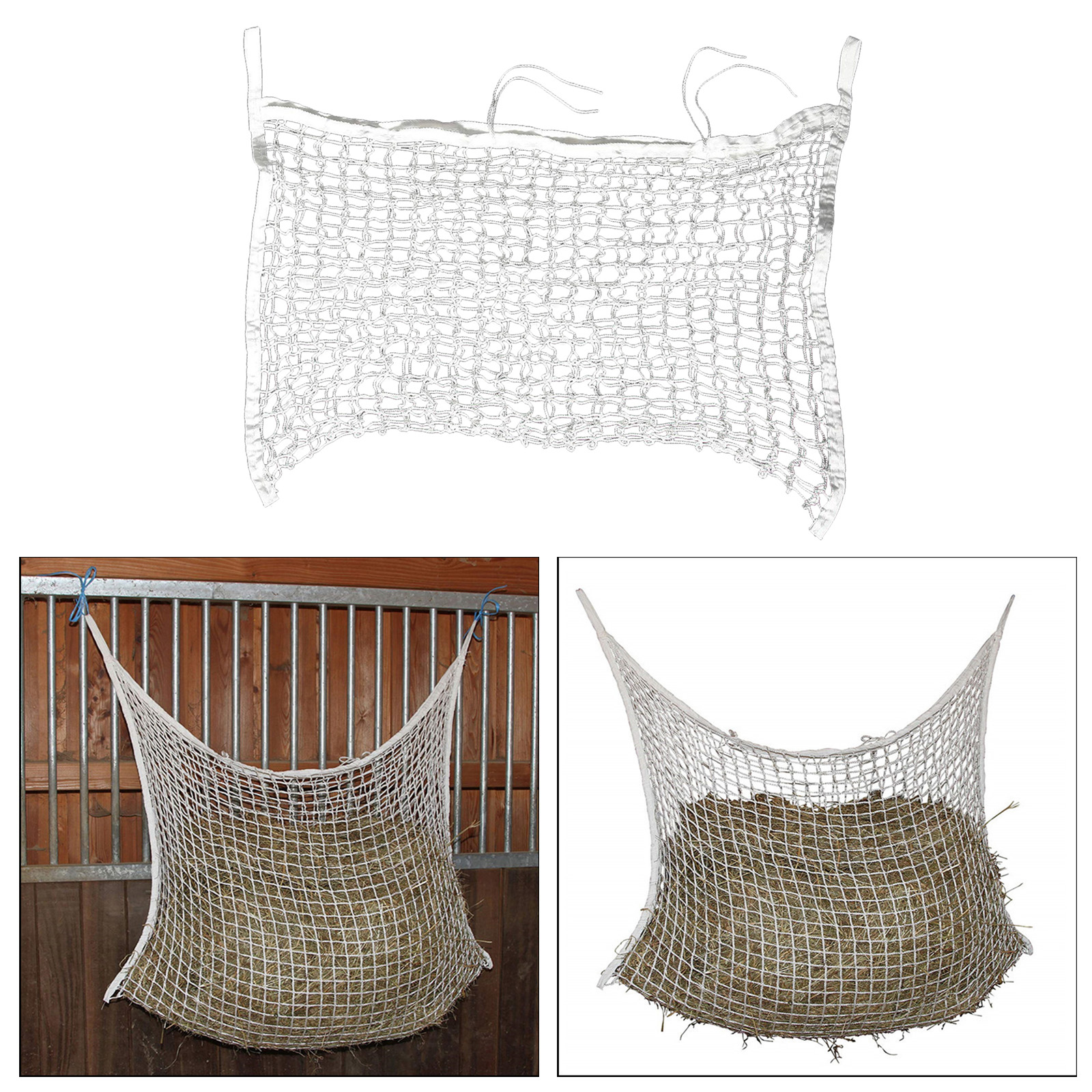 Bolsa de heno para caballos, red de alimentación de ganado y vacas, malla colgante, alimentador ecuestre, suministros de alimentación