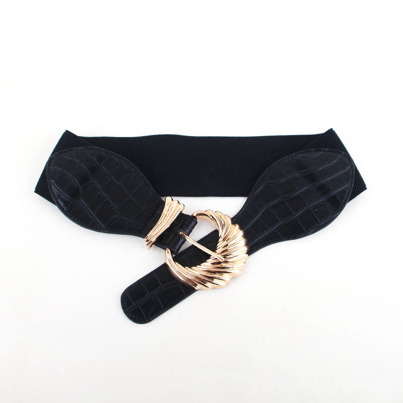 Cinturones para vestido de señora, faja elástica ancha para fiesta, boda, decoración para chica, abrigo de cuero PU negro caliente