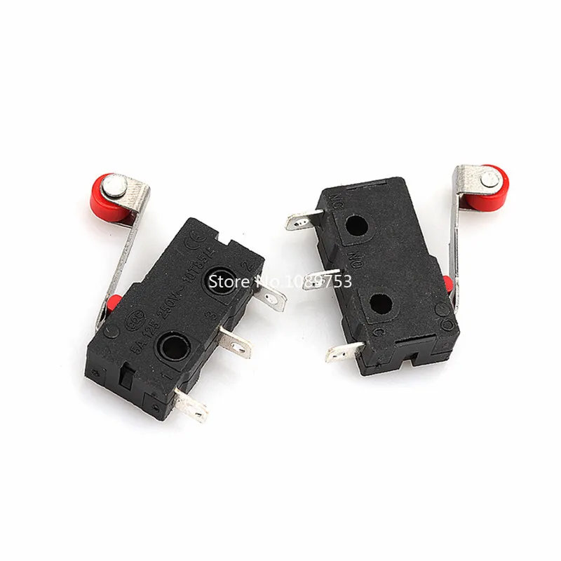 10 pçs micro interruptor 2/3pin no/nc mini interruptor de limite 5a 250vac KW11-3Z rolo arco alavanca snap ação push micro interruptores