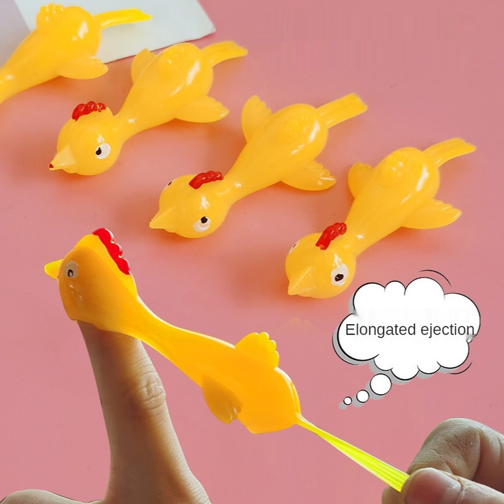 Novidade catapultada ejeção frango brinquedo luz borracha dedo brincadeira brinquedo voador estilingue frango dedo brinquedos turquia pegajoso engraçado