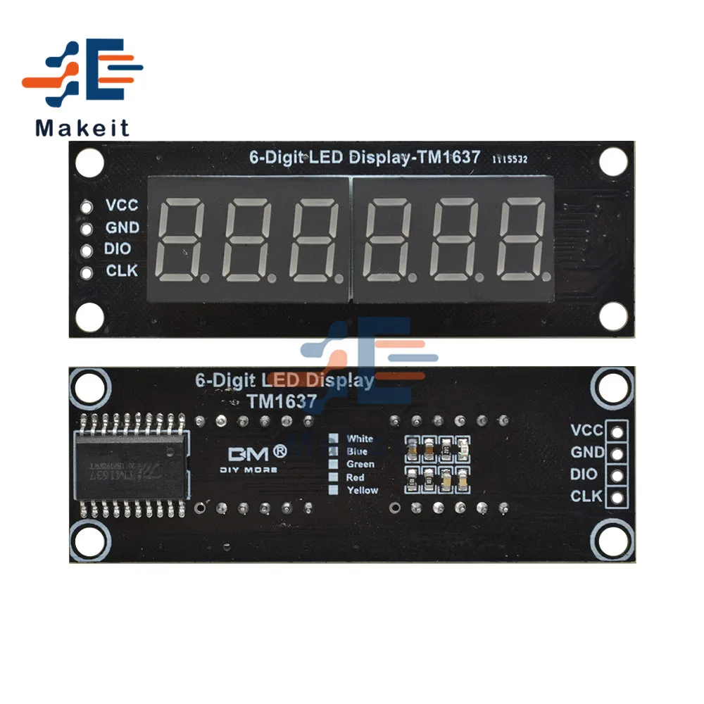 0.56 Inch 0.56 "TM1637 4 Chữ Số 6 Bit 7 Phân Đoạn Kỹ Thuật Số Ống Module Đồng Hồ Đôi Chấm Bi Màn Hình Hiển Thị LED màn Hình Ban Cho Arduino