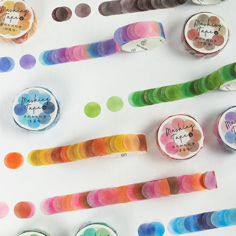 Journamm-pegatinas adhesivas de puntos de Color caramelo, cintas de papelería decorativas Kawaii, piezas, diario de chatarra, álbum de recortes, 100 cintas Washi