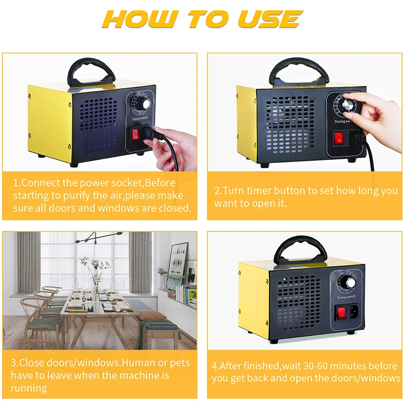 Atwfs Luft reiniger für zu Hause Ozon generator 220v 60 gr/std Ozonator Ozono Luftfilter Desinfektion