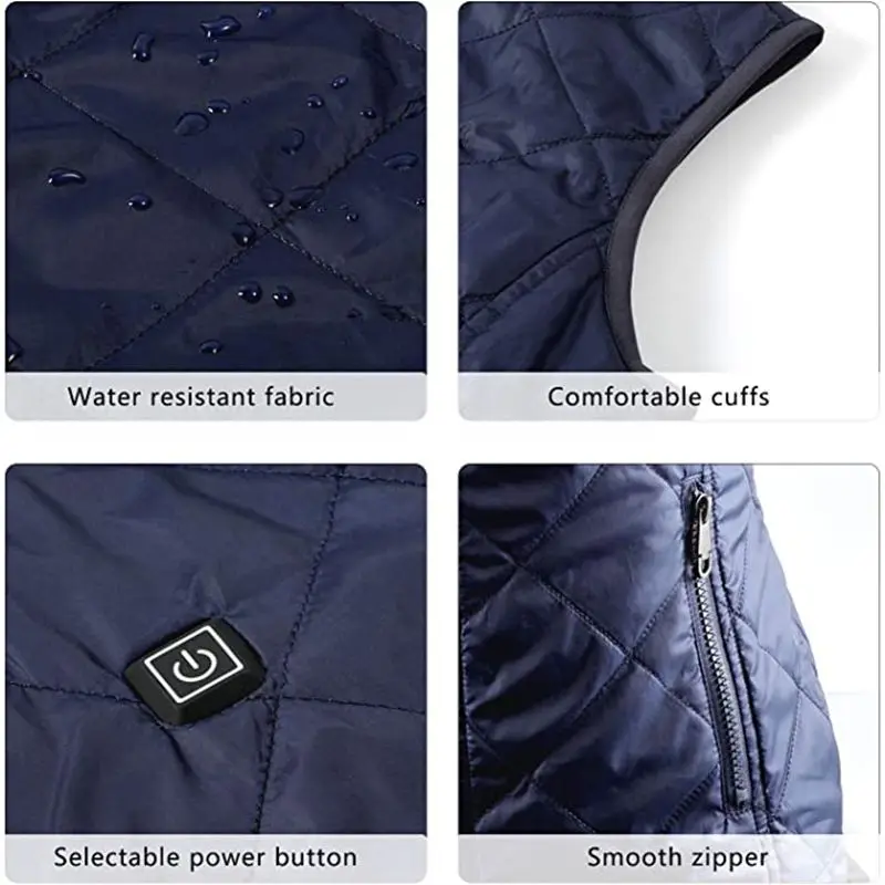 Chaleco calefactor para mujer, chaleco de algodón para otoño e invierno, traje calefactor eléctrico infrarrojo USB, chaqueta cálida térmica Flexible para invierno