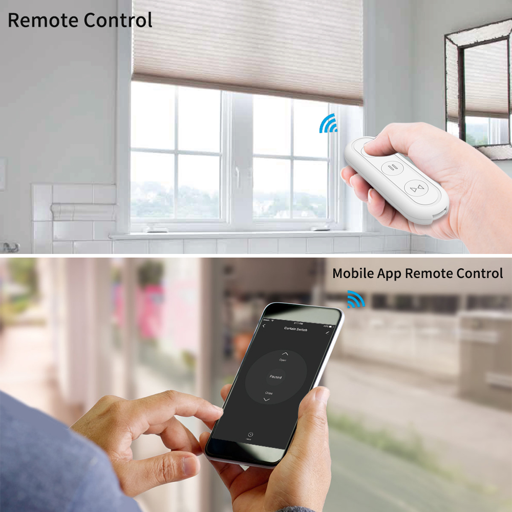 Interruptor de persiana enrollable para el hogar, Motor de Persiana Enrollable con RF y WiFi, Compatible con Google Home, Alexa y LoraTap, Tuya Smart Life