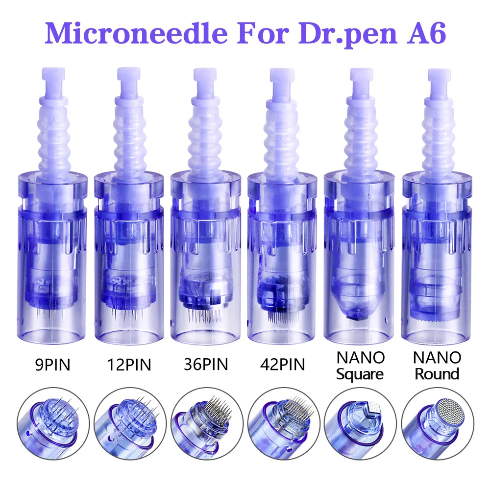 10 Chiếc 20 Chiếc 50 Chiếc Kim Hộp 12/24/36/42 Chân Cho Chuyên Nghiệp Microneedling Derma Bút A6 dụng Cụ Chăm Sóc Da
