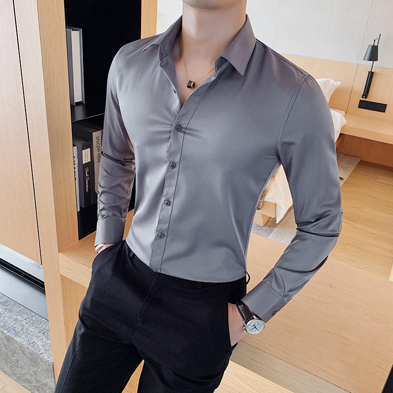 Camisas De Hombre Long Sleeve Shirts For Men Clothing 2025 Business Formal Wear Camisa Social Masculina Slim Fit Chemise Homme