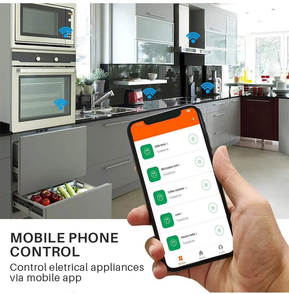 Enchufe inteligente de la UE medidor de energía de enchufe WiFi, Monitor de potencia 10A/16A, función de sincronización, Control por aplicación Tuya SmartLife