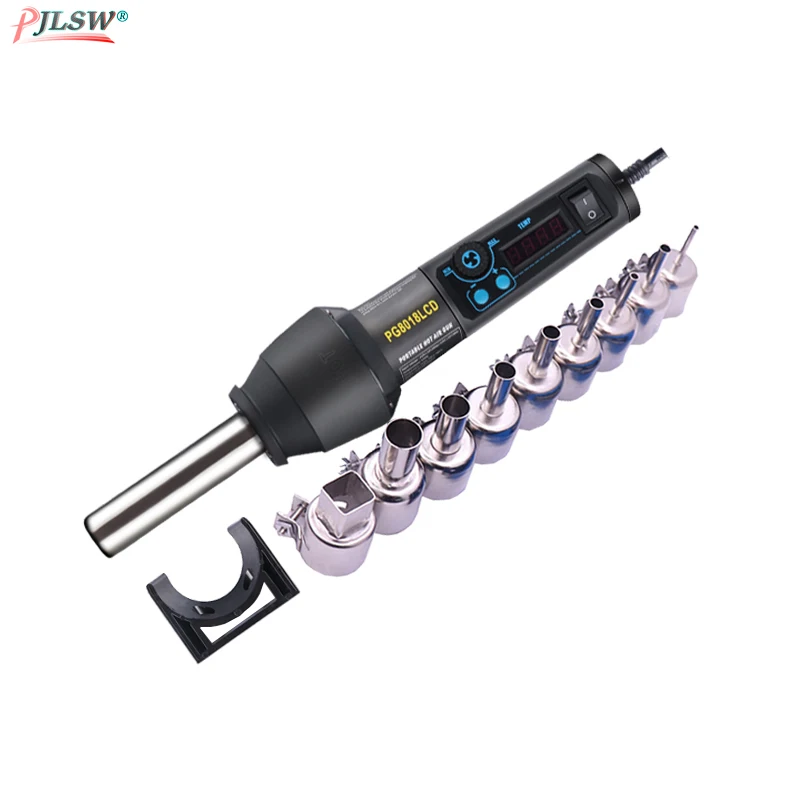 650W UE EE. UU. PG8018LCD pistola de aire caliente de calor electrónico ajustable Estación de soldadura para desoldar IC SMD BGA + boquilla soplador de aire caliente de 650W