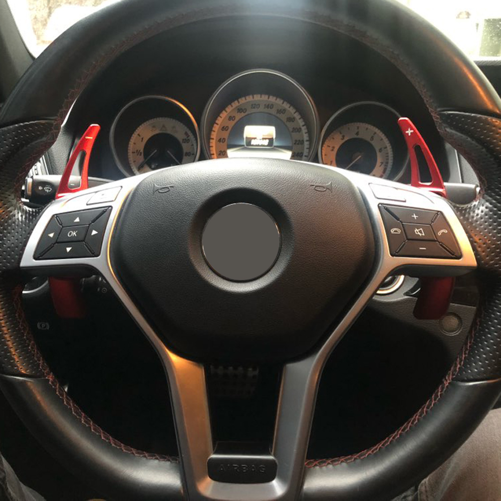 メルセデスベンツ A B E M クラス w204 w212 GLK CLA GLA 車のステアリングホイールパドルシフト延長シフター DSG 車のステッカースタイリング