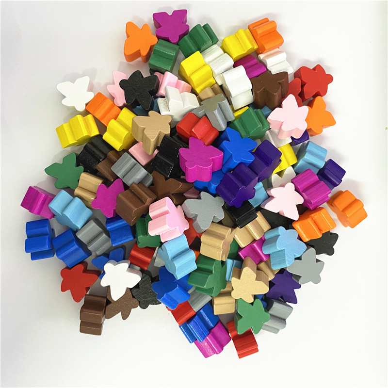 100 Chiếc Bằng Gỗ 16Mm Thêm Bảng Trò Chơi Meeples Bit Nhạt Miếng Rời Thay Thế Để Bàn Chơi Game Thành Phần Hình Người Bộ Cờ Tướng