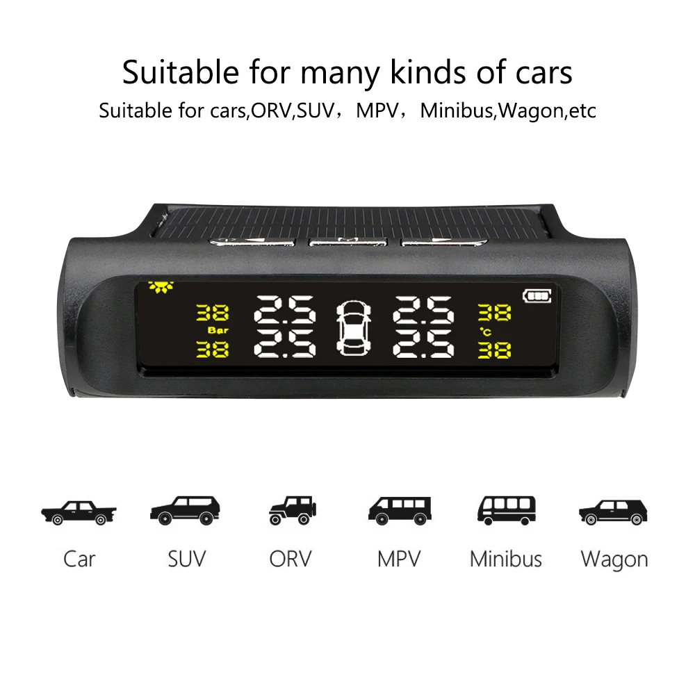 4 センサー車 TPMS タイヤ空気圧監視システム太陽光発電デジタル LCD ディスプレイ自動セキュリティ警報テスター自動車テスト