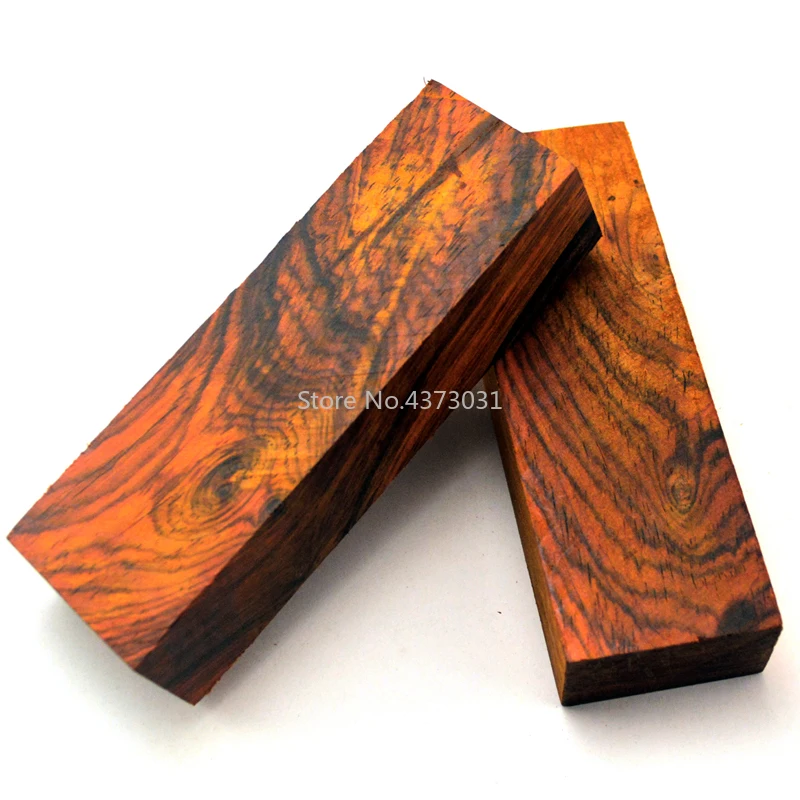 1 pieza de material de madera amarillo y naranja para hacer mango de cuchillo DIY y otros mangos DIY manualidades 120x40x25mm