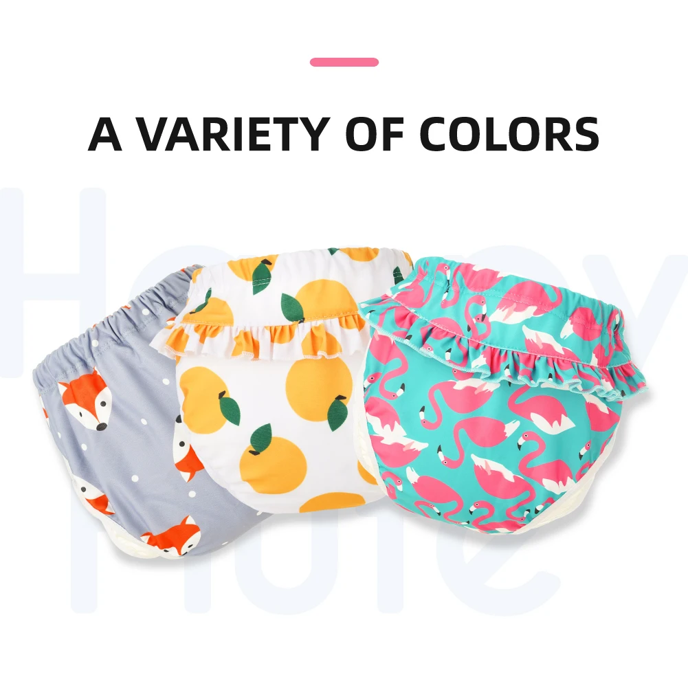 Happyflute 7-20Kg นุ่มผ้าอ้อมเด็กอ่อน Unisex เด็กอ่อนว่ายน้ำกางเกง4ขนาดกันน้ำ Reusable ผ้าอ้อมผ้า