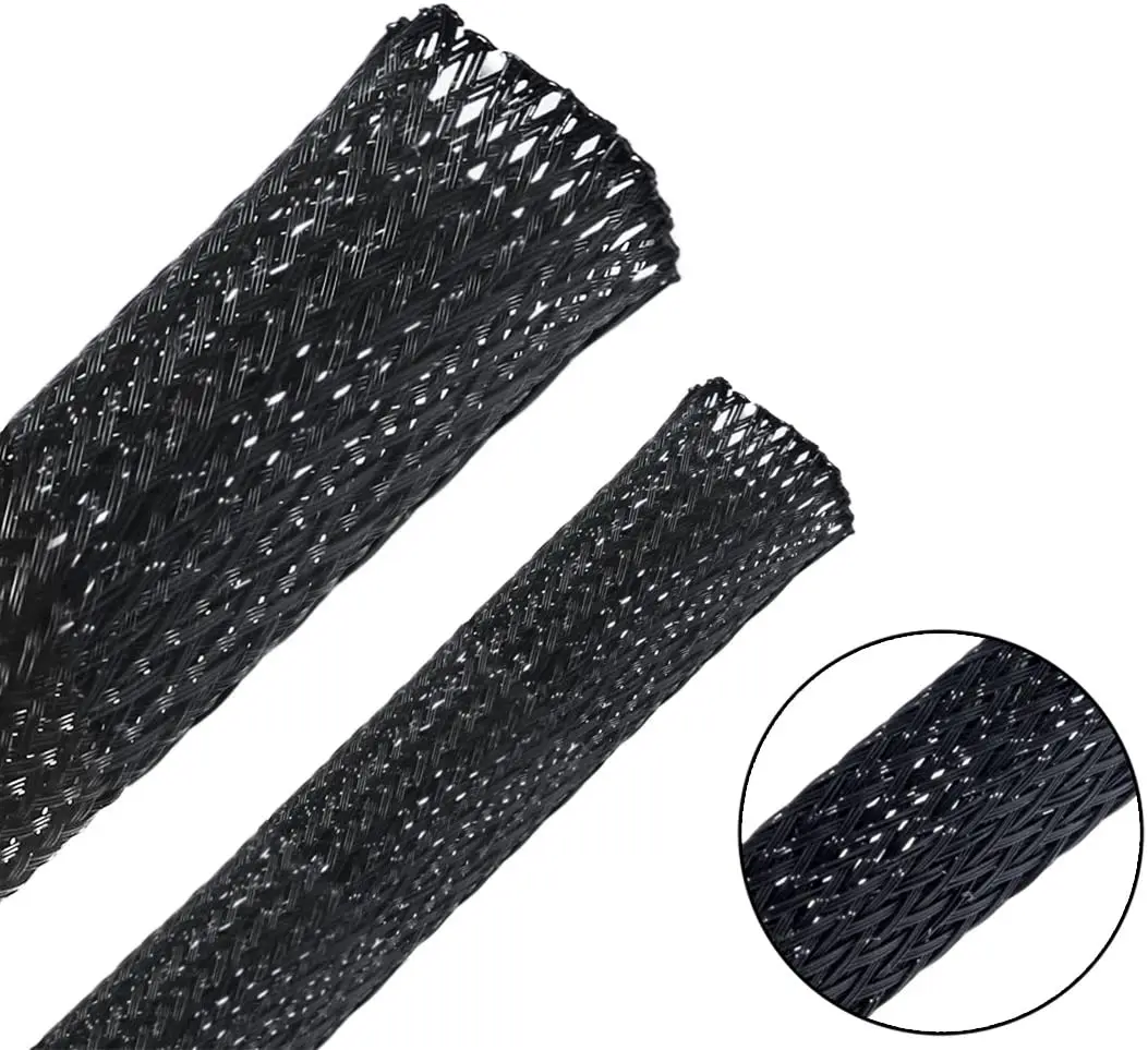 Thú Cưng Cáp Màu Đen Tay Length1/3/5/50/100M Cách Nhiệt Đầm Sleeving Dòng Dữ Liệu Bảo Vệ dây Cáp Ngọn Lửa Nylon Ống