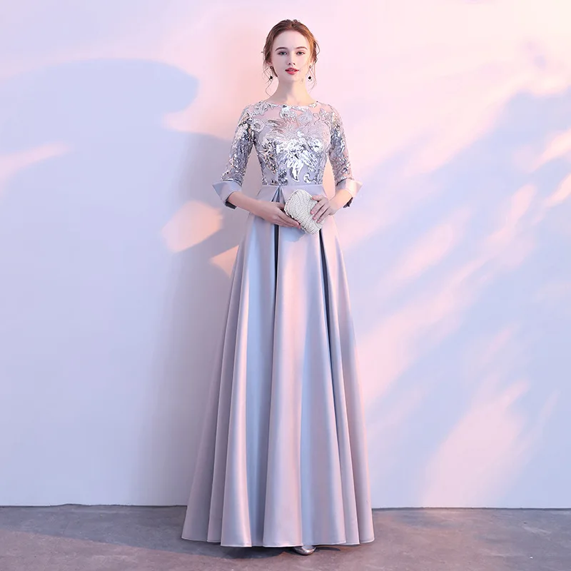 DongCMY-Mulheres longo Formal Sequined Prom Vestidos, Maxi Evening Party, Plus Size, vestidos bordados, Novo