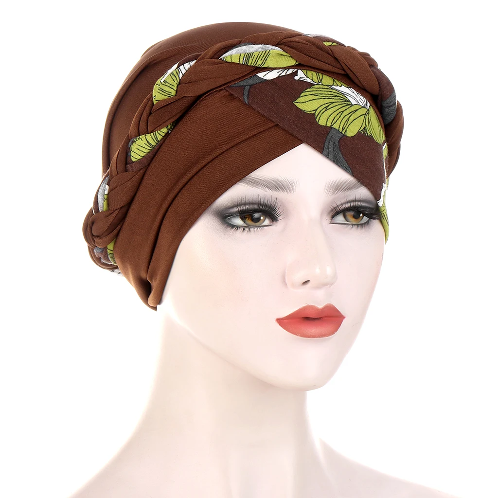 Estampado algodão muçulmano turbante cachecol para mulheres islâmico interno hijab turbante boné headwear árabe envoltório cabeça cachecol acessórios de cabelo chapéu