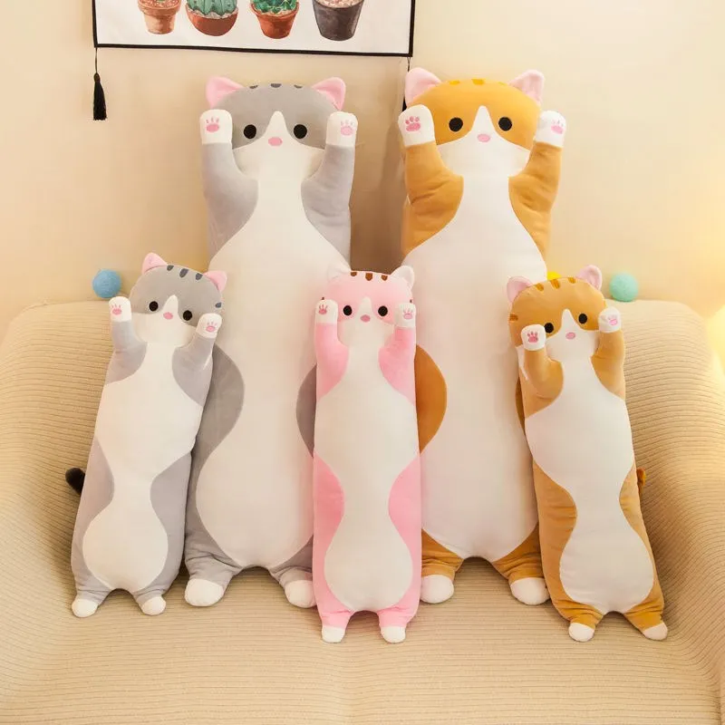 50-130CM Dễ Thương Mềm Dài Mèo Bạn Trai Gối Sang Trọng Đồ Chơi Nhồi Bông Tạm Dừng Ngủ Trưa Văn Phòng Ngủ Gối Quà Tặng búp Bê Cho Bé Gái