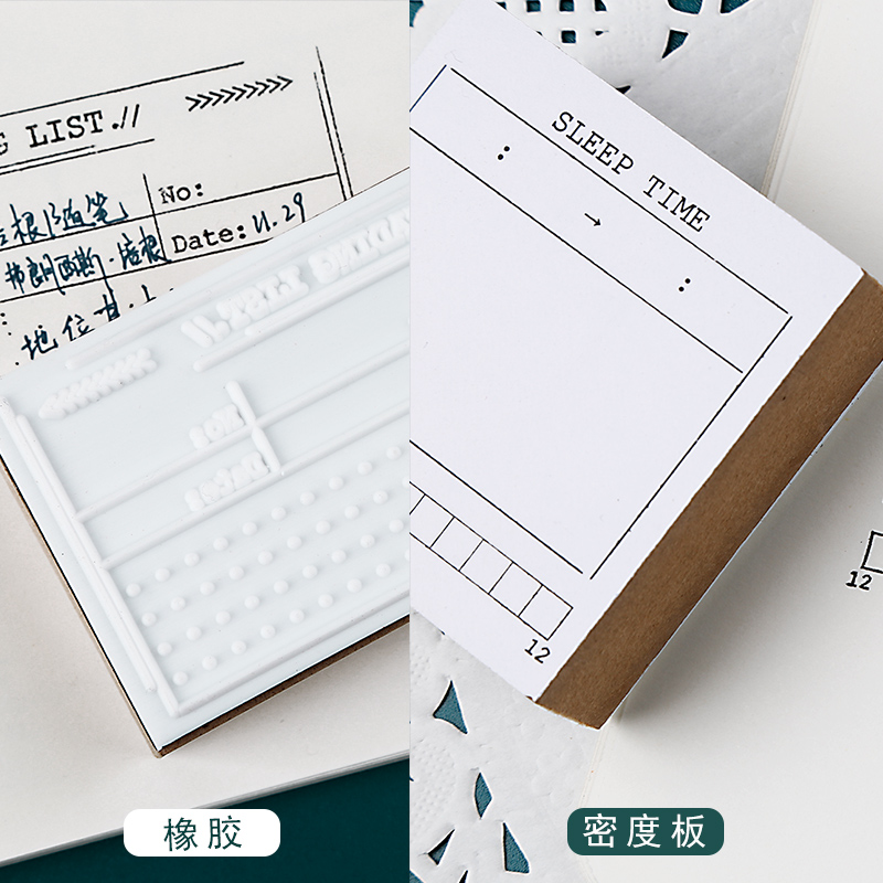 Sổ Tay Chức Năng Ghi/Thời Gian/Hàng Ngày/Thách Thức Tự Làm Bằng Gỗ Cao Su Tem Cho Thêu Sò Văn Phòng Phẩm Trang Trí Văn Phòng Supplie Bộ