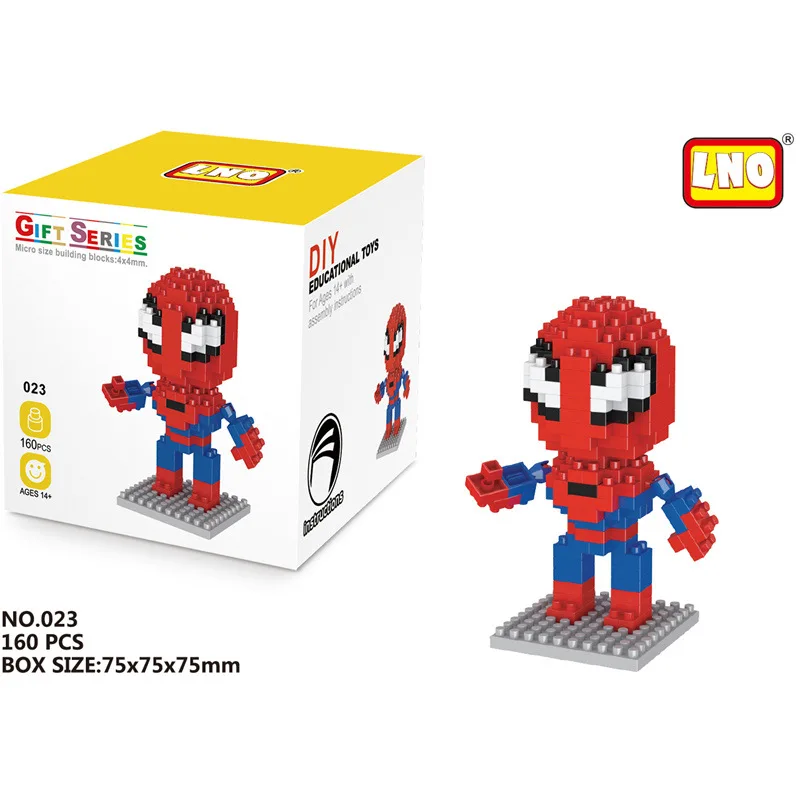 Disney Khối Xây Dựng Avengers Micro Kim Cương Các Hạt Nhỏ Lắp Ráp Xây Dựng Khối Sắt Người Nhện Đồ Chơi Tự Làm Các Khối Xây Dựng