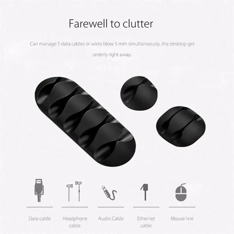 2021 Mới Cáp USB Tổ Chức Silicone Cáp Cuốn Gọn Để Bàn Ngăn Nắp Quản Lý Kẹp Giữ Cáp Cho Chuột Dây Tai Nghe Người Tổ Chức