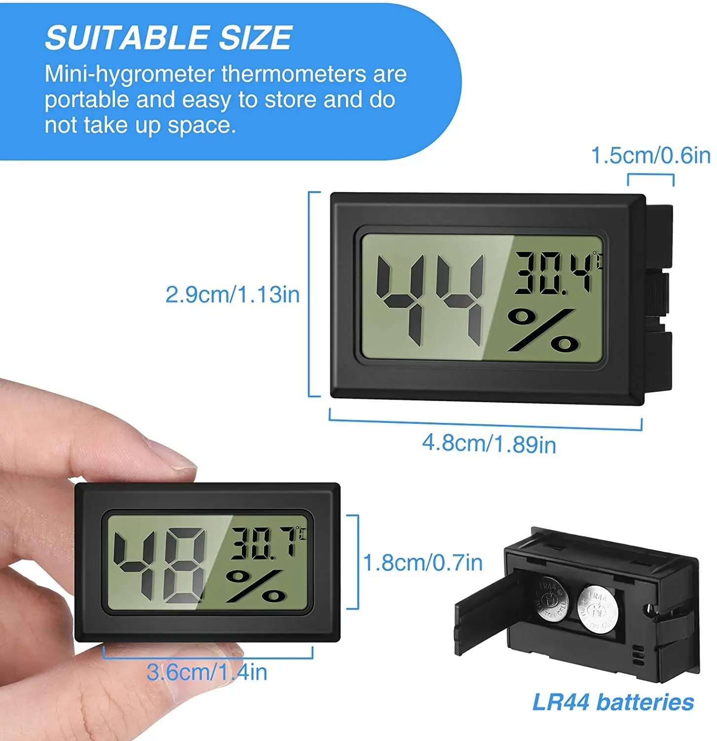 Mini LCD Digital Thermometer Hygrometer Temperature Indoor Convenient Temperature Sensor Humidity Meter Gauge Instruments Cable