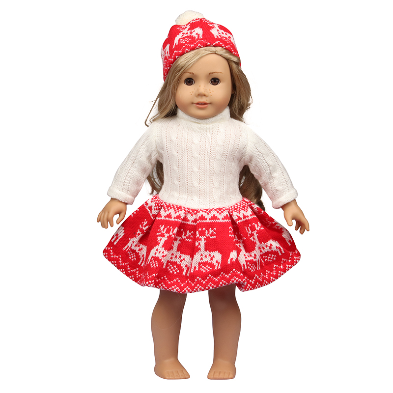 43 см, одежда для новорожденных кукол, шерстяная милая Санта-Клаус, елка, лось, рождественская одежда, костюм для американской 18-дюймовой куклы для девочек, игрушка в подарок