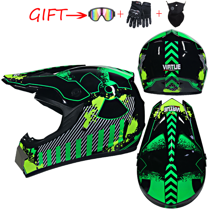 Casco da motocross di sicurezza Casco Motocross Bicicletta Downhill Capacete ATV Casco da croce Casco da moto per bambini Dot Abs 1KG Unisex