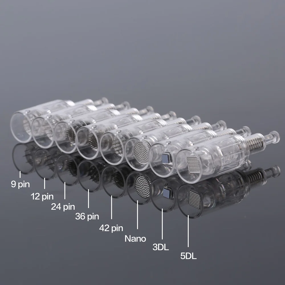 10 Chiếc Micro Kim Bằng Lưỡi Lê Vít Hộp Mực Đầu Kim Cho Derma Bút 9/12/24/36/42/ Nano Kim Cho Điện Bút Dụng Cụ Làm Đẹp