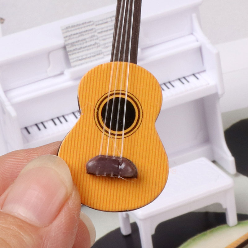 Accessoires pour maison de poupée, violon Miniature, guitare, Instruments de musique, Mini accessoires, modèle de jouet, meubles pour maison de poupées Ob11, 1/12