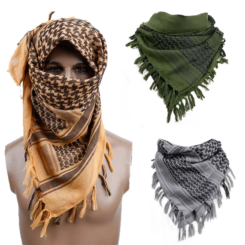 110*110 Ả Rập Keffiyeh Shemagh Khăn Sa Mạc Ả Rập Vuông Khăn Với Tua Rua Cho Săn Bắn Ngoài Trời Quân Sự Đi Bộ Đường Dài Quân Đội Nam phụ Nữ