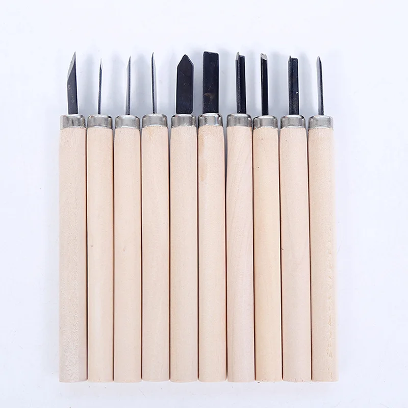 12 Chiếc Chuyên Nghiệp Khắc Gỗ Đục Dao Tay Bộ Dụng Cụ Cơ Bản Chi Tiết Khắc Woodworkers Gouges
